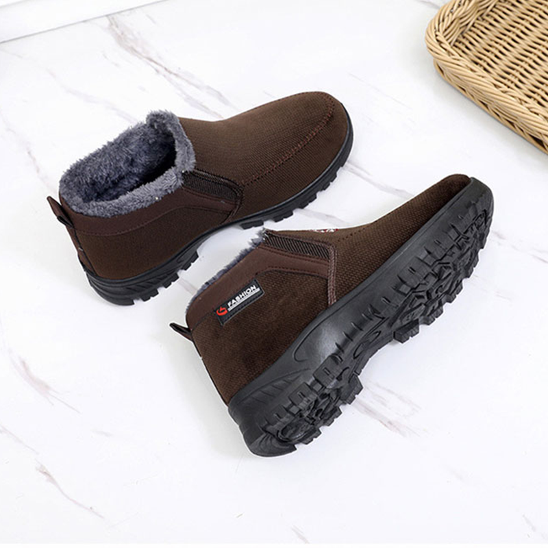 (Limited Time 70% Discount Event) Men's 2024 Winter New Waterproof And Non-Slip Slip-On Warm Cotton Shoes Correction Ankle Support Wide Toe Arch Support Sports Shoes