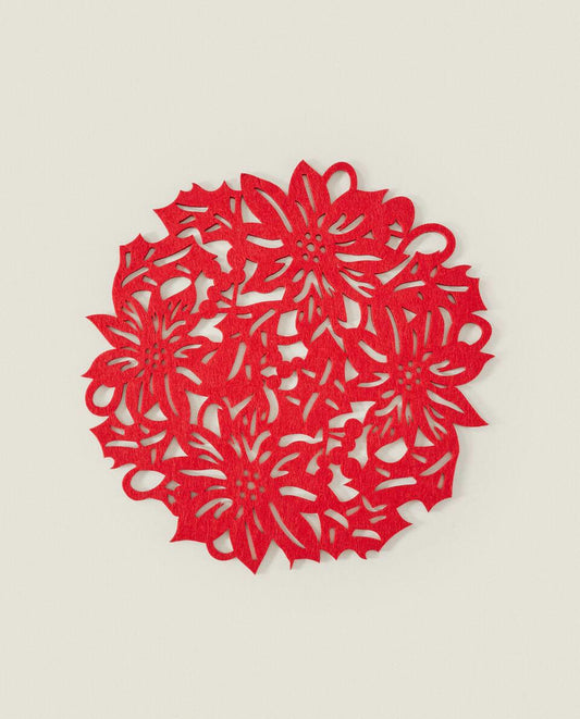 CHRISTMAS FLORAL FELT PLACEMAT