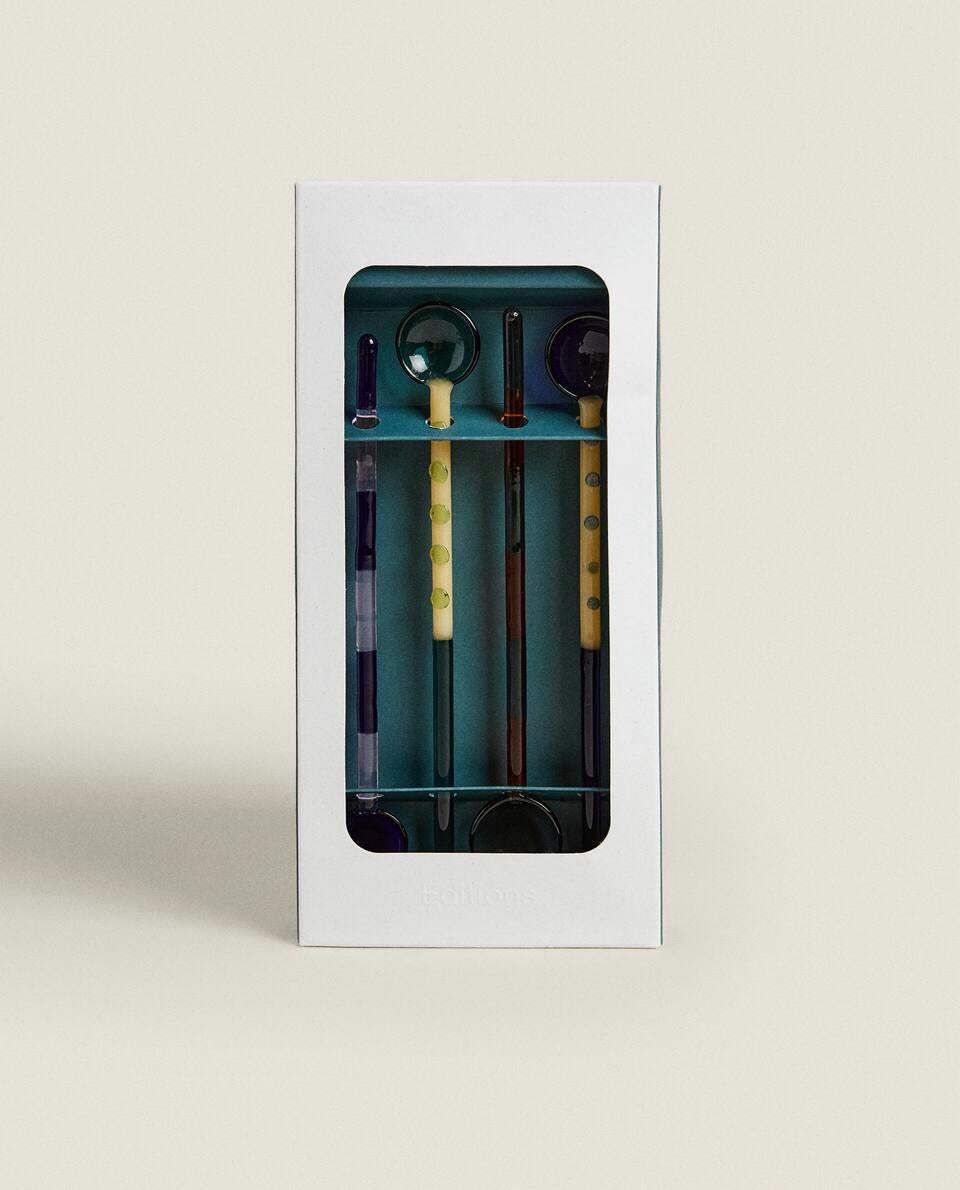 PACK OF BOROSILICATE GLASS DESSERT SPOONS (PACK OF 4)