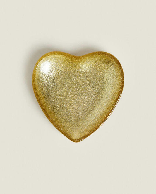 CHRISTMAS HEART GLASS BOWL