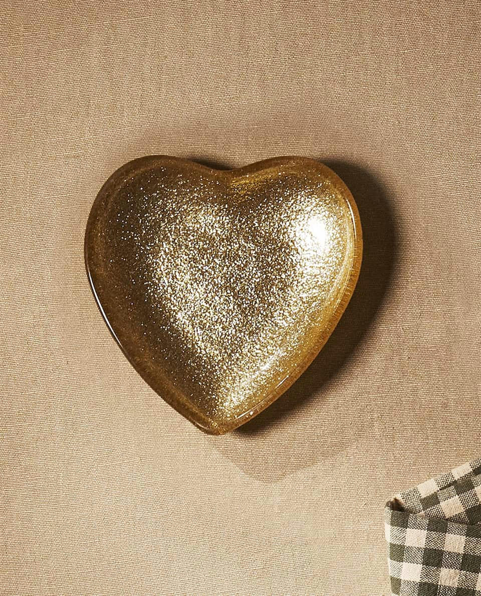 CHRISTMAS HEART GLASS BOWL