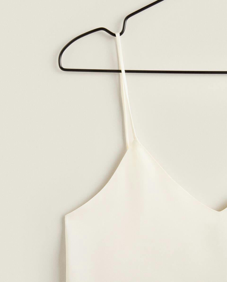 SATIN TOP WITH BLONDE LACE