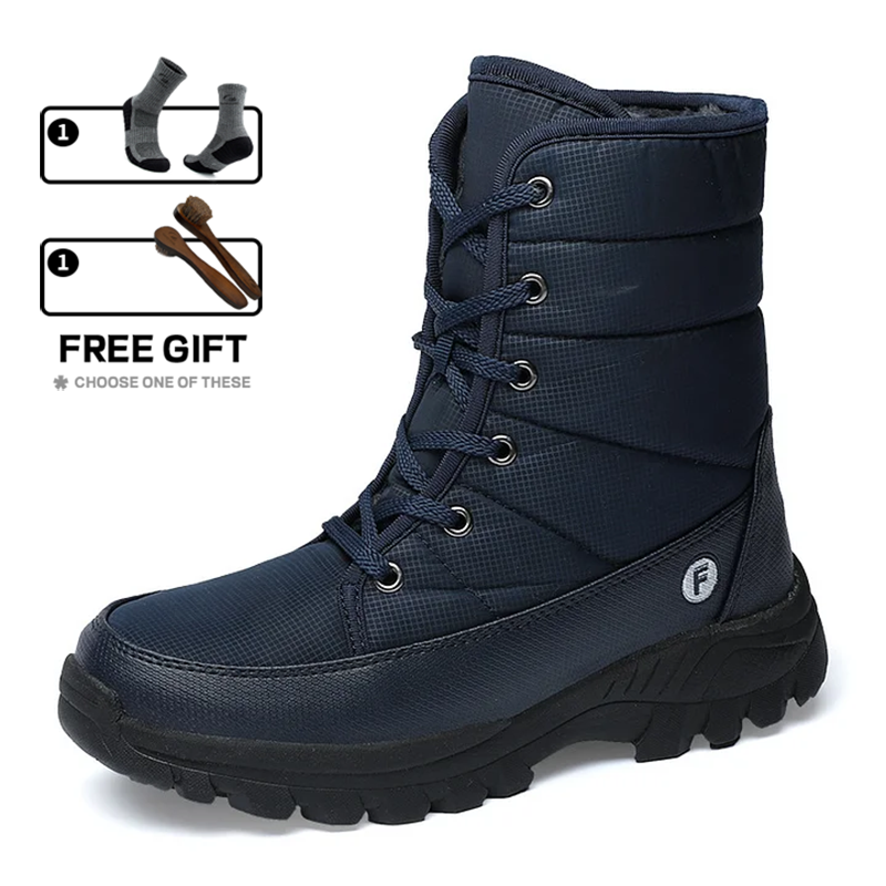 (Limited Time 70% Discount Event) Men's 2024 Winter New Ankle Support Wide Toe Snow Boots Orthopedic Arch Support Warm Anti-puncture Waterproof Non-slip Hiking Boots