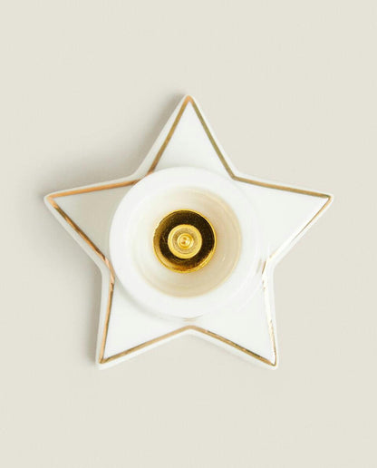 SMALL CHRISTMAS STAR CANDLESTICK WITH RIM