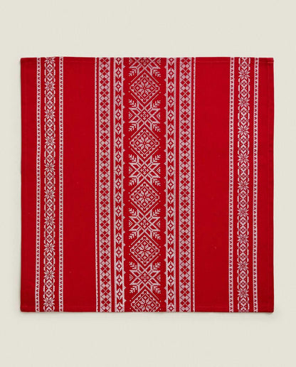 PACK OF COTTON NAPKINS WITH CHRISTMAS BORDER (PACK OF 2)