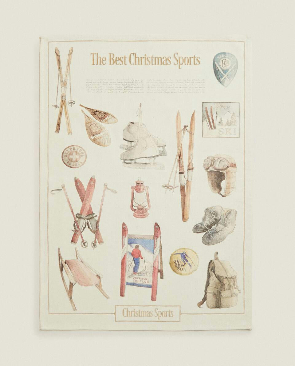 PACK OF COTTON CHRISTMAS DINNER TEA TOWELS (PACK OF 2)