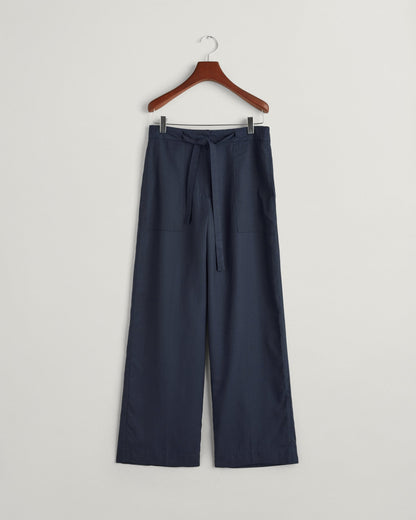 Women's Relaxed Fit Tie Waist Pants - EVENING BLUE