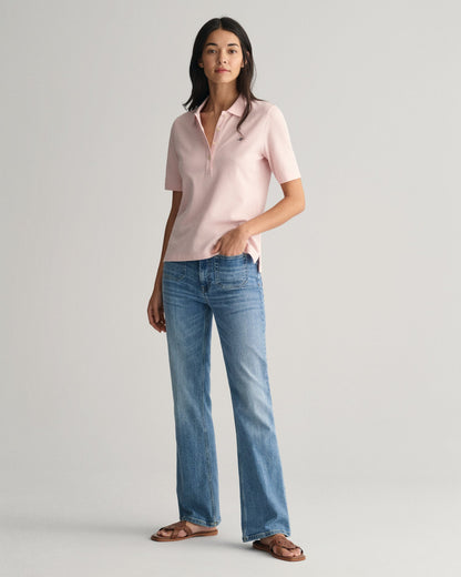 Women's Shield Piqué Polo Shirt - FADED PINK