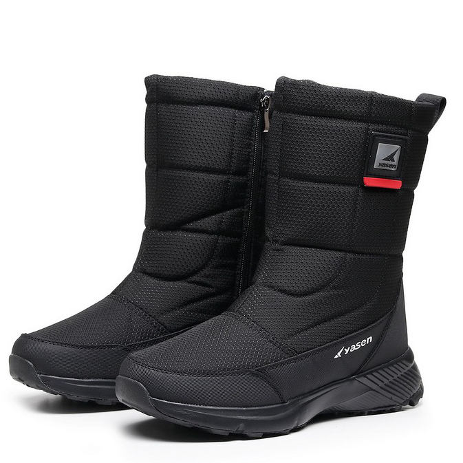 (Limited Time Sale 49%off)Unisex Snow Boots Thick Leather Platform Fur Lined Warm Mid-Calf Boots Waterproof Non-slip Winter Boots(2024Warmth upgrade)