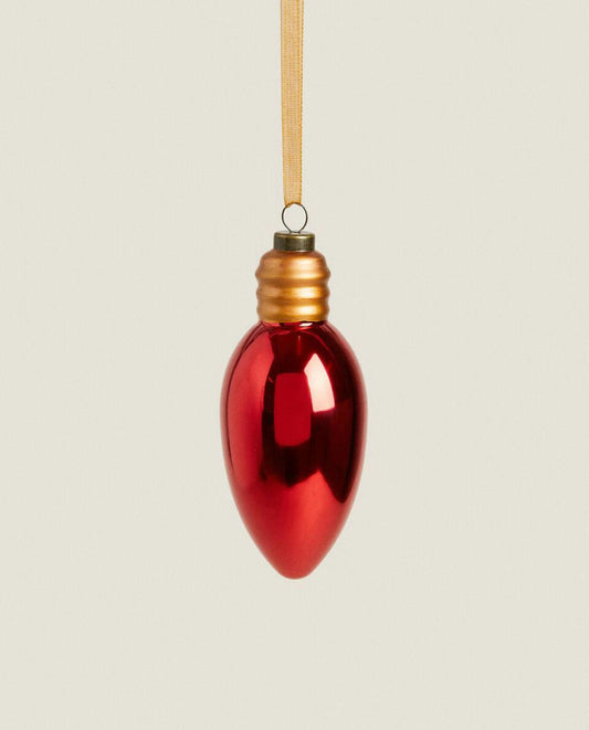 GLASS LIGHT BULB CHRISTMAS DECORATION