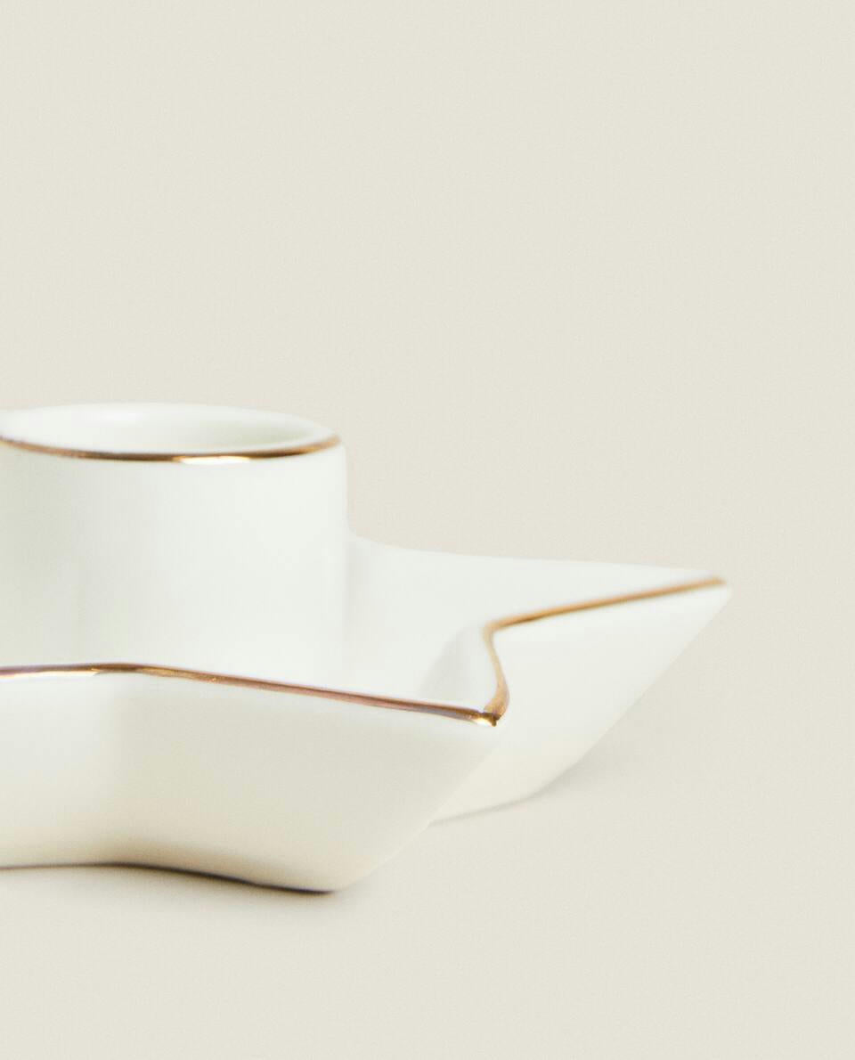 MEDIUM CHRISTMAS STAR CANDLESTICK WITH RIM