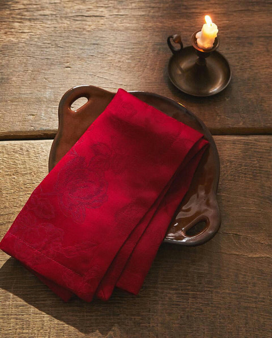 PACK OF CHRISTMAS FLORAL JACQUARD NAPKINS (PACK OF 2)