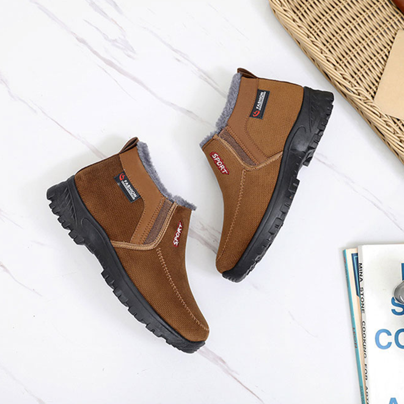 (CLEARANCE SALE 70% OFF)) Men's 2024 Winter New Waterproof And Non-Slip Slip-On Warm Cotton Shoes Correction Ankle Support Wide Toe Arch Support Sports Shoes