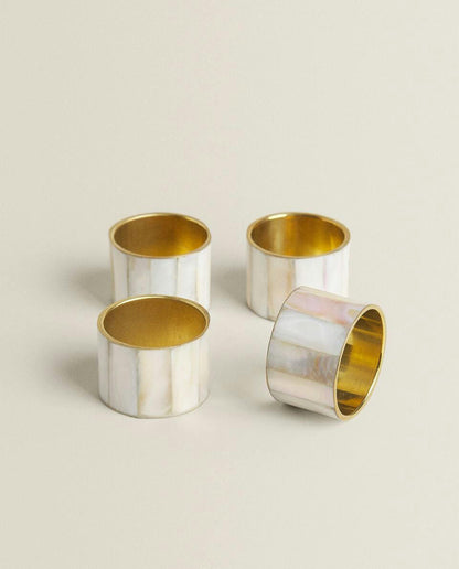 MOTHER-OF-PEARL NAPKIN RINGS (PACK OF 4)