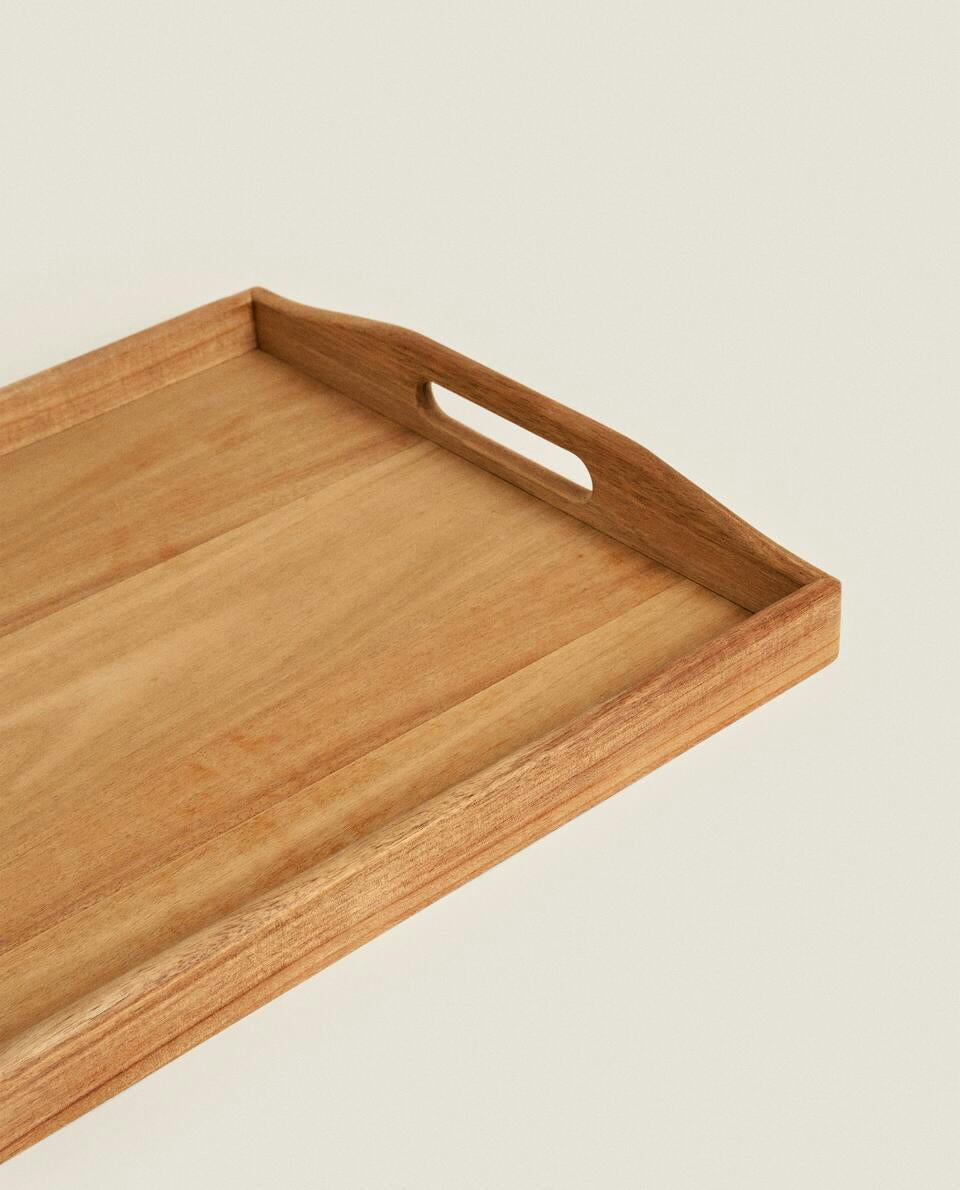 WOODEN TRAY WITH HANDLES