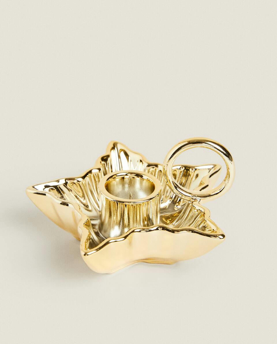 CHRISTMAS STAR CANDLEHOLDER WITH RIM