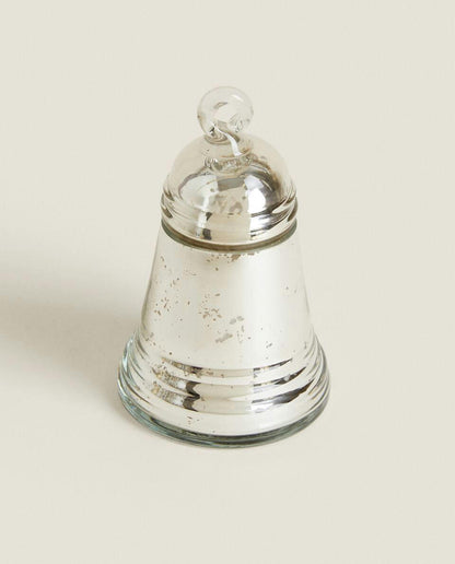 CHRISTMAS BELL-SHAPED GLASS DECORATIVE CANDLE