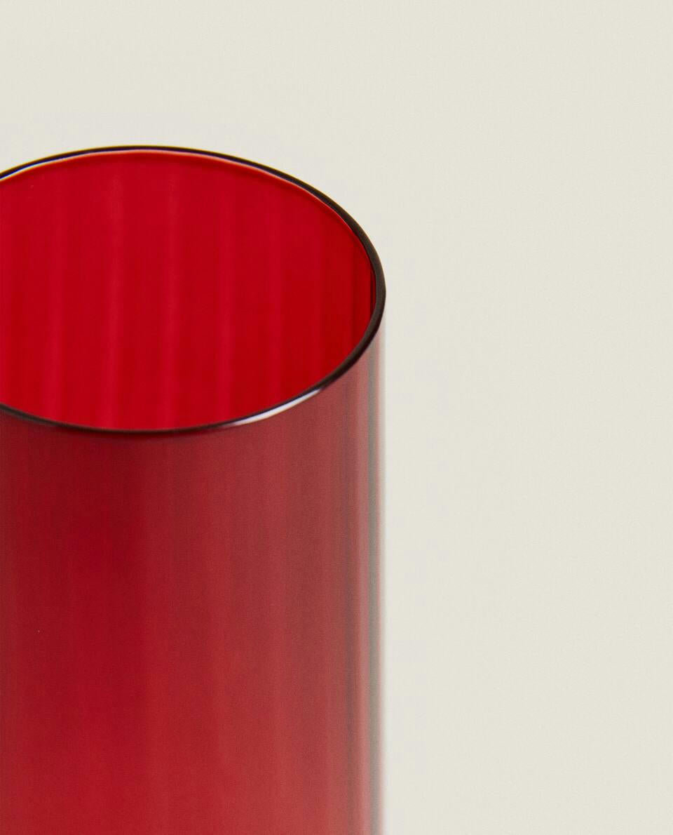 CHRISTMAS CRYSTALLINE COLOURED FLUTE GLASS