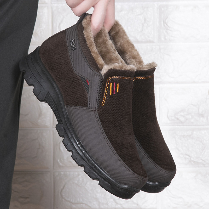 (Limited Time Discount 49% off) Men's Comfortable Lightweight Arch Support Winter Wool Shoes Waterproof Non-slip Warm Snow Shoes