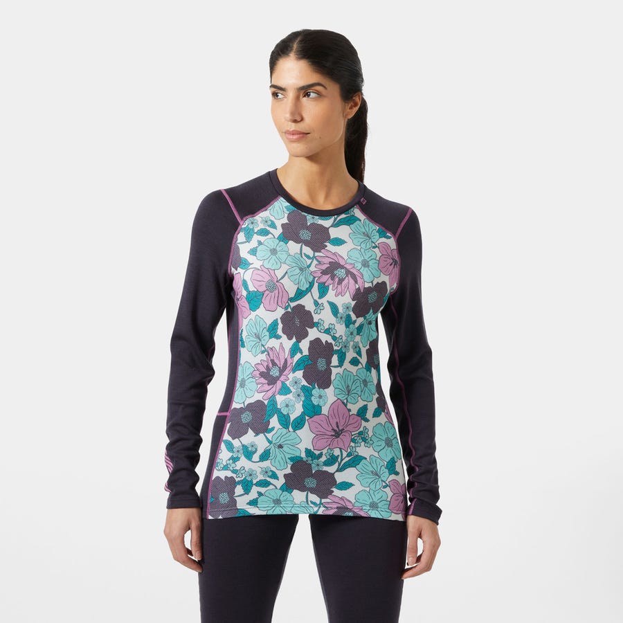 Women's LIFA Merino Midweight Graphic Long-Sleeve Crew Base Layer