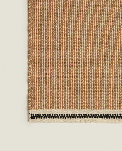 NON-SLIP STRIPED JUTE RUG