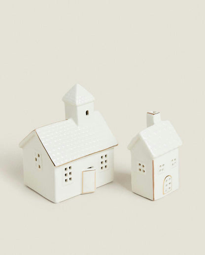 CERAMIC CHRISTMAS HOUSE DECORATION WITH LIGHT