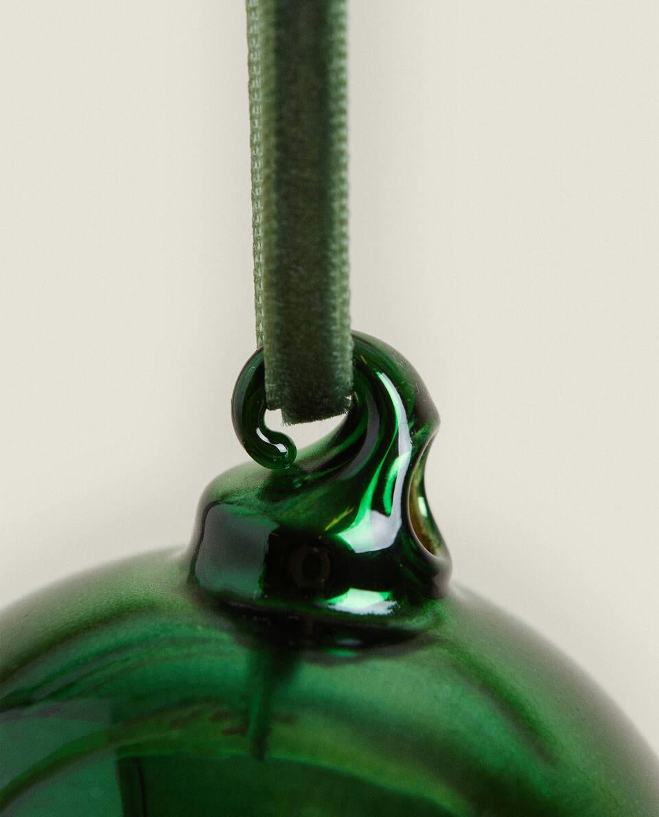 SPARKLY GLASS CHRISTMAS BAUBLE DECORATION