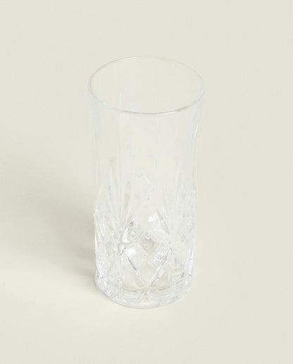 TALL GLASS WITH RAISED DESIGN