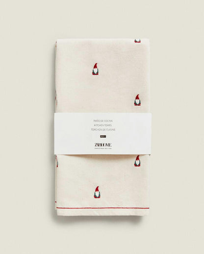 CHRISTMAS GNOME COTTON TEA TOWEL