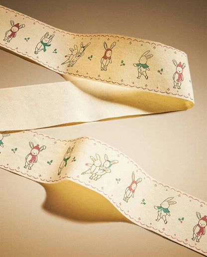 CHILDREN’S WRAPPING PAPER WITH CHRISTMAS BUNNY RABBITS
