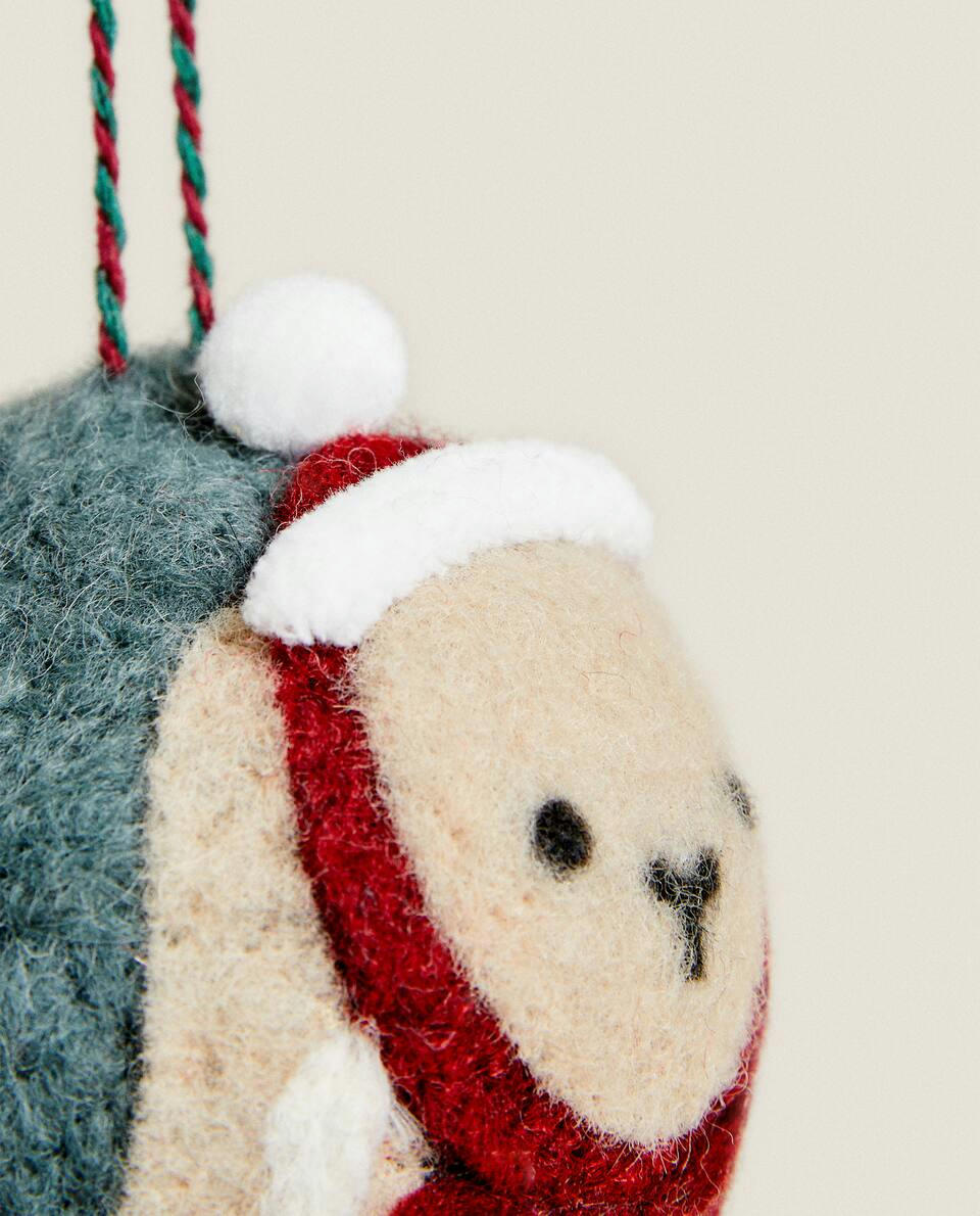 FELT BUNNY BAUBLE CHRISTMAS DECORATION