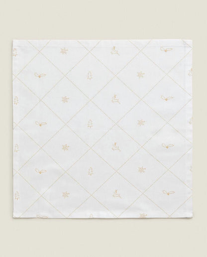 PACK OF CHRISTMAS SNOW COTTON NAPKINS (PACK OF 2)