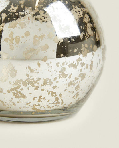 CHRISTMAS MERCURISED GLASS VASE