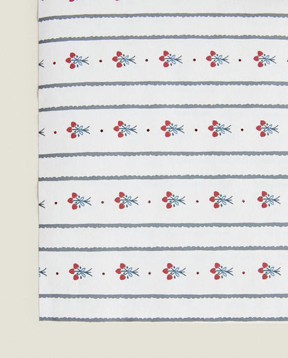 CHRISTMAS STRIPED HOLLY GIFT WRAPPING PAPER