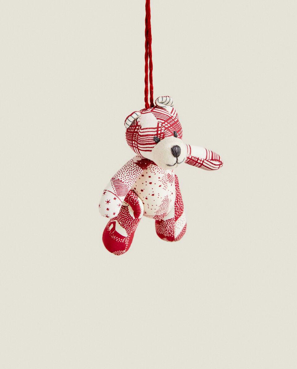 CHRISTMAS PATCHWORK BEAR DECORATION