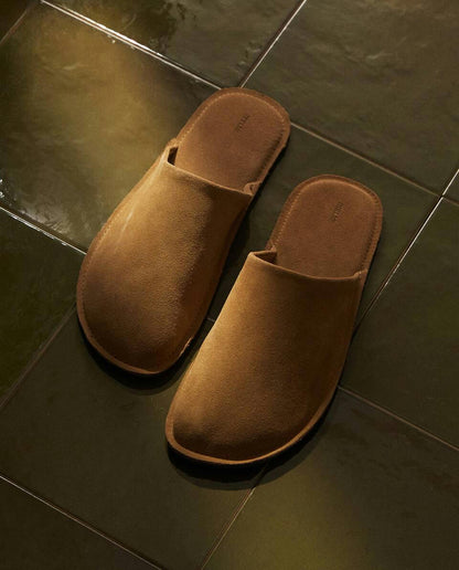 MINIMALIST LEATHER MULE SLIPPERS