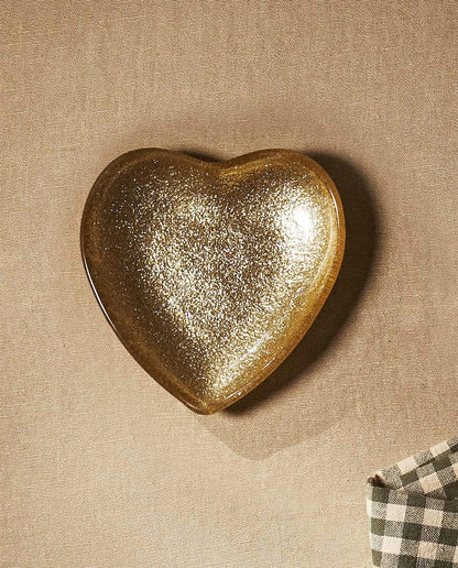 CHRISTMAS HEART GLASS BOWL