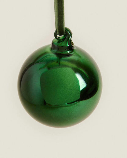 SPARKLY GLASS CHRISTMAS BAUBLE DECORATION