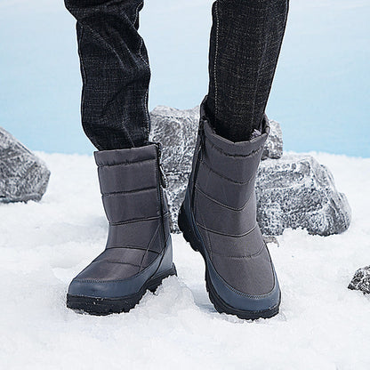(Limited Time 70% Discount Event) Men's 2024 Winter New Style WarmWaterproof Non-Slip Puncture-Resistant One-Step Snow Boots Orthopedic Ankle Support Wide Toe Arch Support Hiking Boots