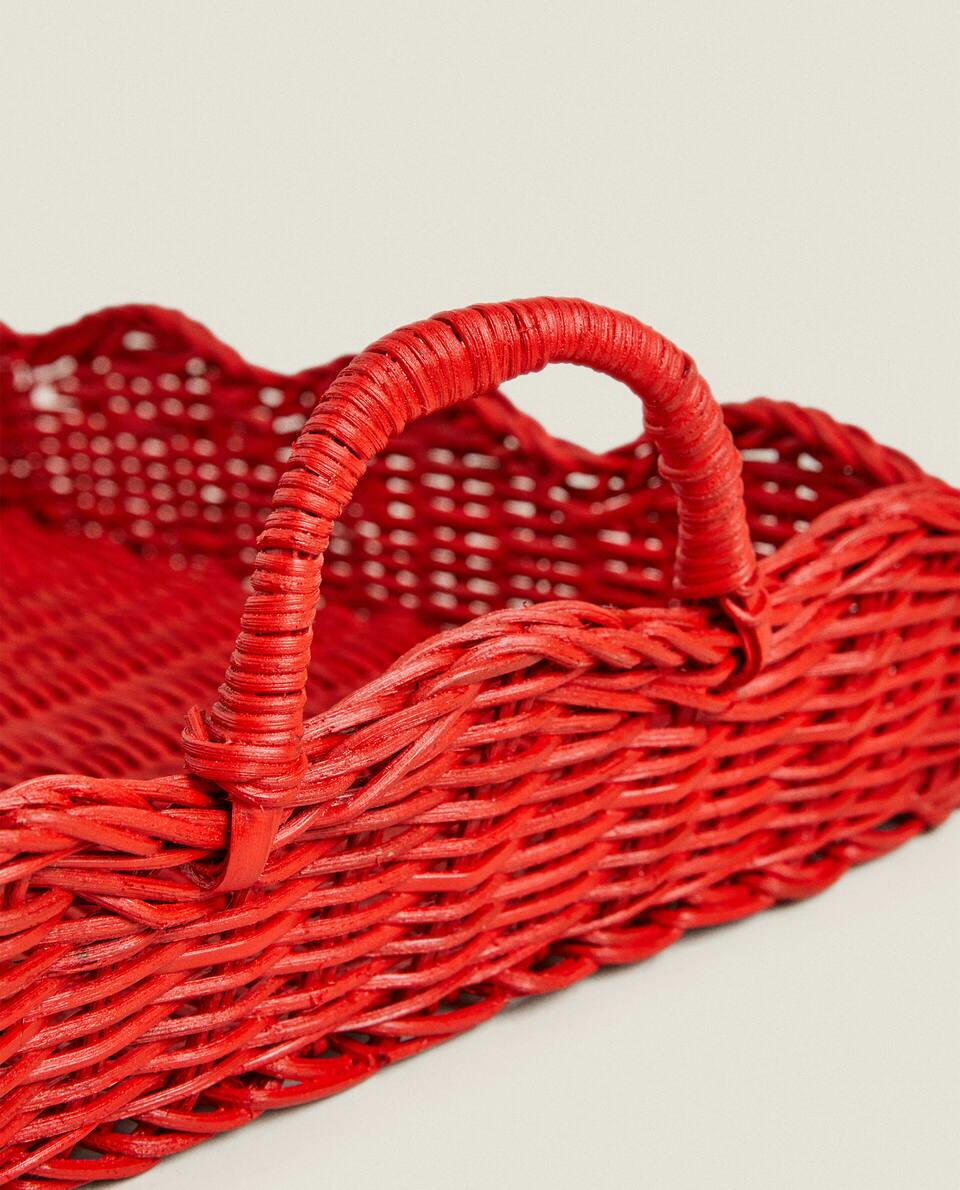 CHRISTMAS RATTAN TRAY