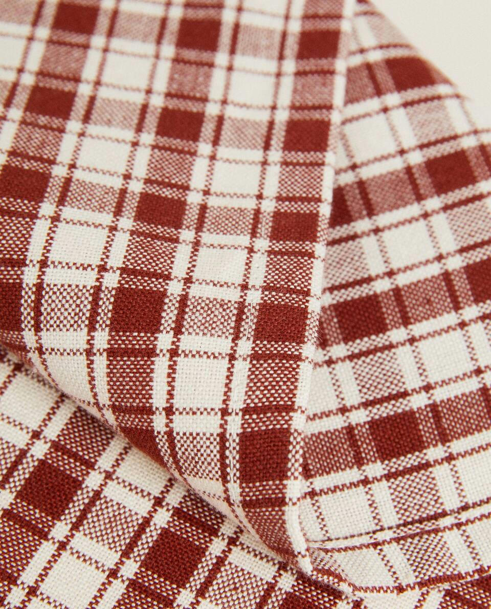 COLOURED CHECK TEA TOWELS (PACK OF 2)