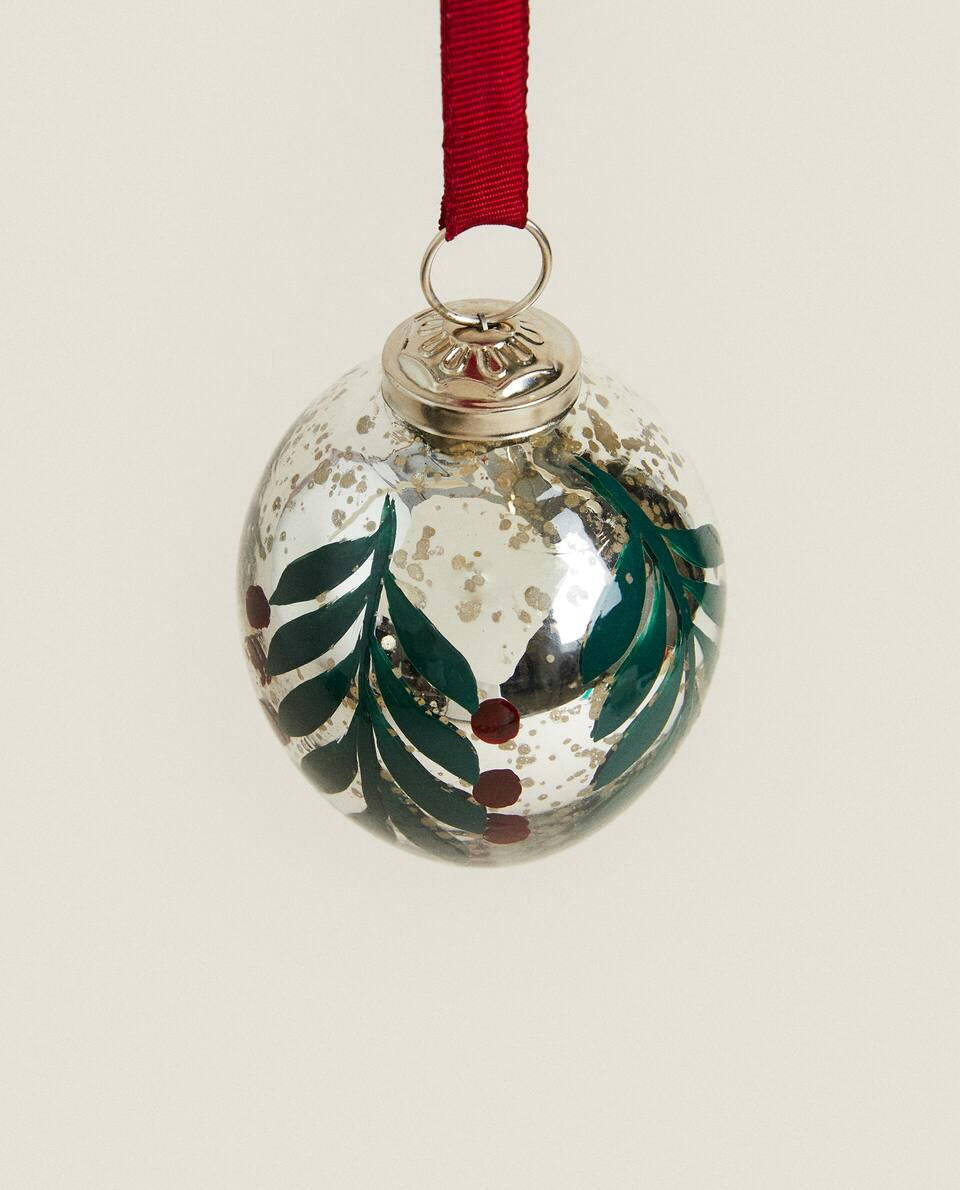 MERCURISED GLASS FLOWER CHRISTMAS DECORATION