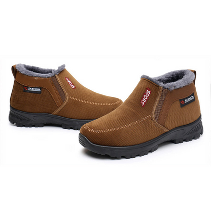 (Limited Time 70% Discount Event) Men's 2024 Winter New Waterproof And Non-Slip Slip-On Warm Cotton Shoes Correction Ankle Support Wide Toe Arch Support Sports Shoes