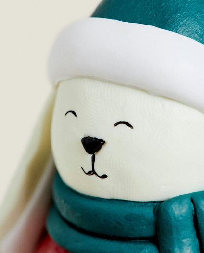 BUNNY-SHAPED CHRISTMAS DECORATION WITH SLEIGH BELL