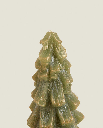 GLITTER CHRISTMAS FIR TREE CANDLE