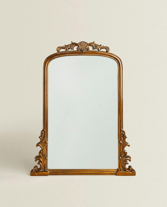 GOLD WOODEN MIRROR
