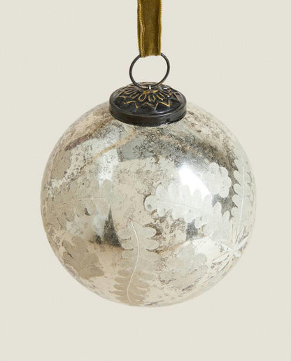 MERCURISED GLASS CHRISTMAS BAUBLE DECORATION