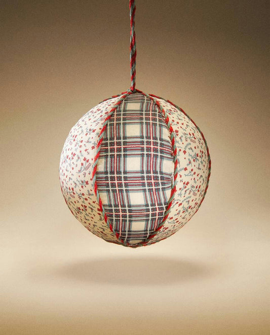 CHRISTMAS PATCHWORK BAUBLE DECORATION