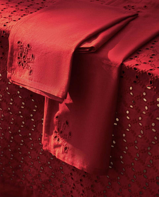 PACK OF EMBROIDERED COTTON CHRISTMAS NAPKINS (PACK OF 2)