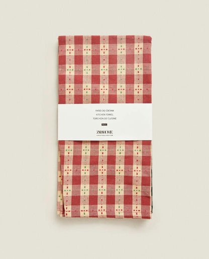 PACK OF CHECK CHRISTMAS TEA TOWELS (PACK OF 2)